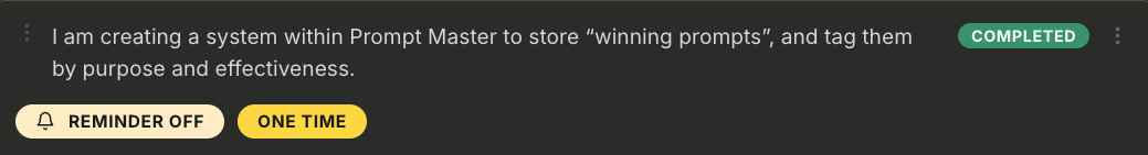 Weekly action item